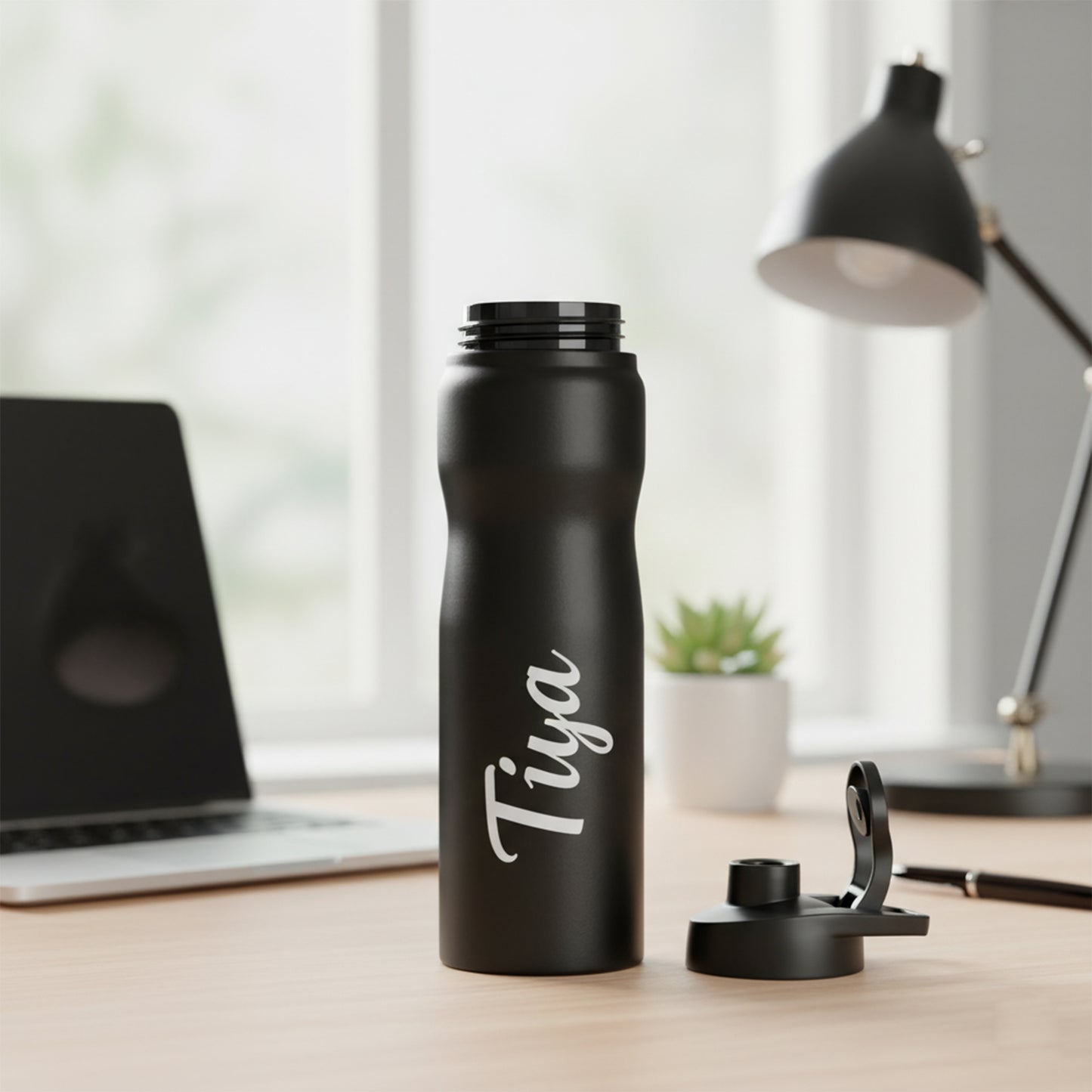 Customized Sipper Black Water Bottle Steel Bottle