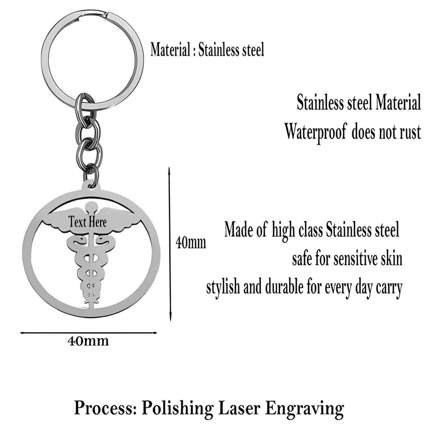 Customized Doctor Engraved Keychains