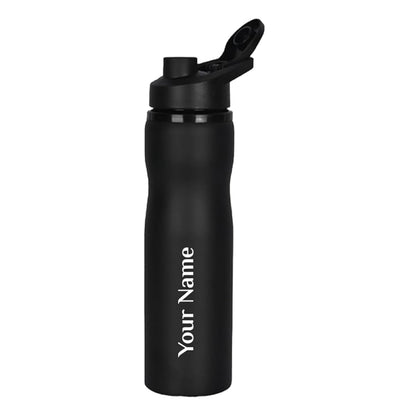 Customized Sipper Black Water Bottle  Steel Bottle